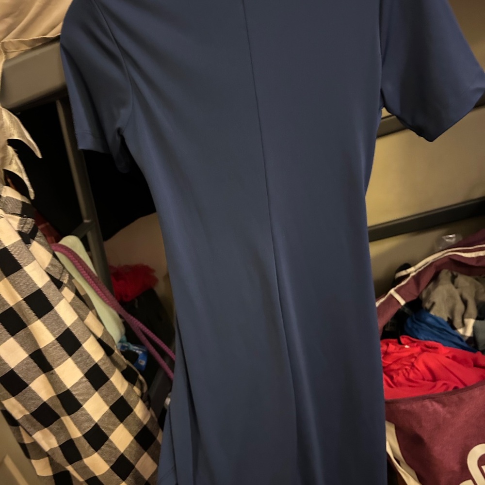 H&M Blue Ruched Flutter Sleeve Mini Dress - Picture 4 of 4